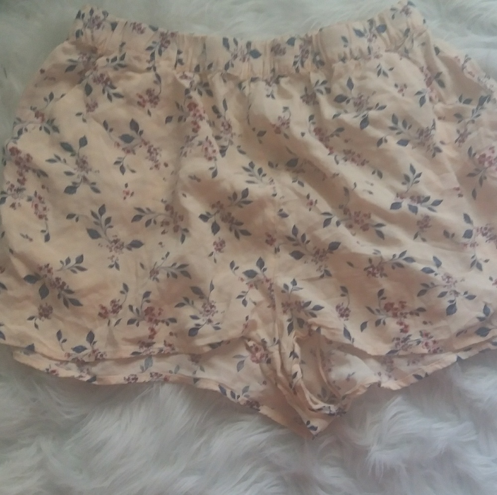 Pink floral H&M shorts